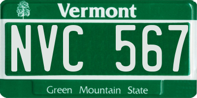 VT license plate NVC567