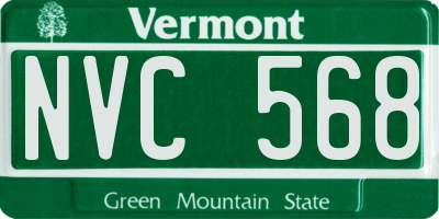 VT license plate NVC568