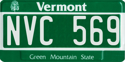 VT license plate NVC569