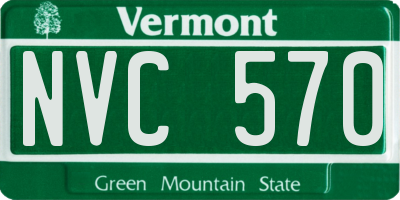 VT license plate NVC570