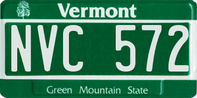 VT license plate NVC572