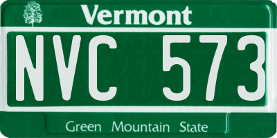 VT license plate NVC573