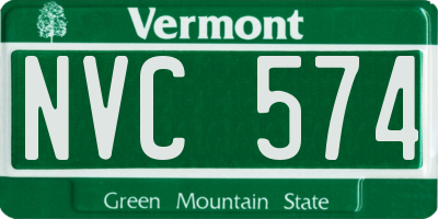 VT license plate NVC574