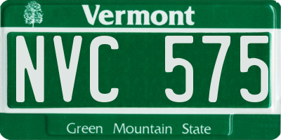 VT license plate NVC575