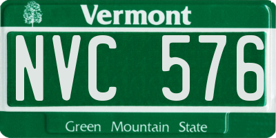 VT license plate NVC576