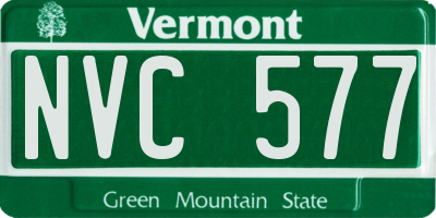 VT license plate NVC577