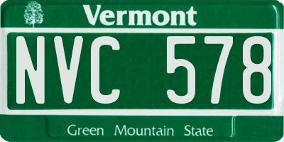 VT license plate NVC578