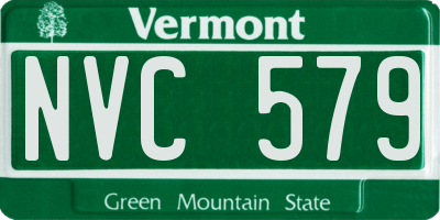 VT license plate NVC579