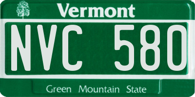 VT license plate NVC580