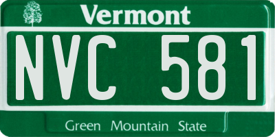 VT license plate NVC581