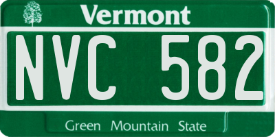 VT license plate NVC582