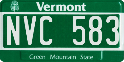 VT license plate NVC583