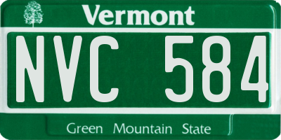 VT license plate NVC584