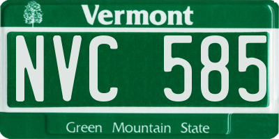 VT license plate NVC585