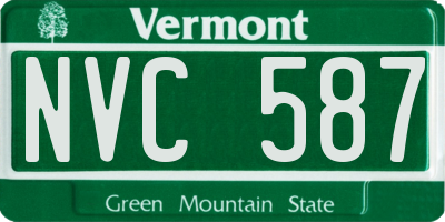 VT license plate NVC587