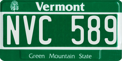 VT license plate NVC589