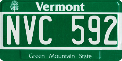 VT license plate NVC592