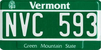 VT license plate NVC593