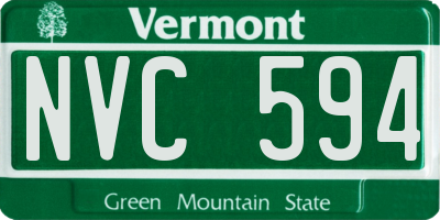VT license plate NVC594