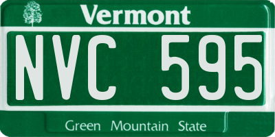 VT license plate NVC595