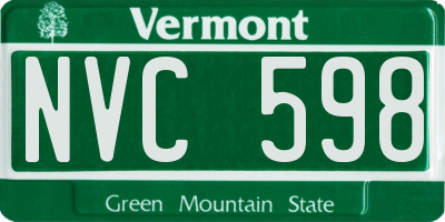 VT license plate NVC598