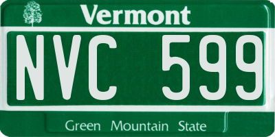 VT license plate NVC599