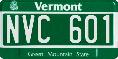 VT license plate NVC601