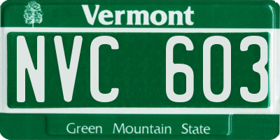 VT license plate NVC603