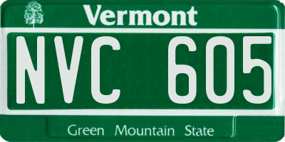 VT license plate NVC605