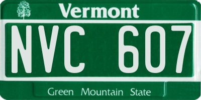 VT license plate NVC607