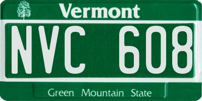 VT license plate NVC608