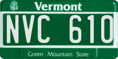VT license plate NVC610