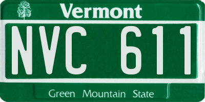 VT license plate NVC611