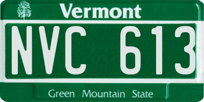 VT license plate NVC613