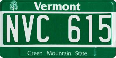 VT license plate NVC615