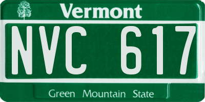 VT license plate NVC617