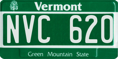 VT license plate NVC620