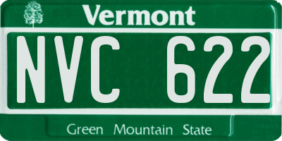 VT license plate NVC622