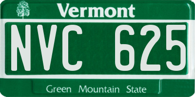 VT license plate NVC625