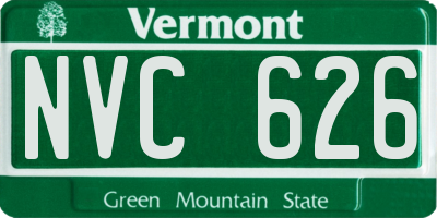 VT license plate NVC626