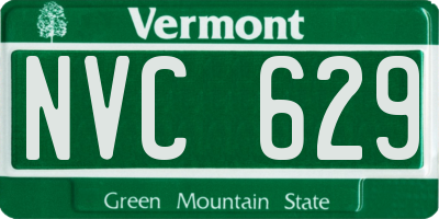 VT license plate NVC629