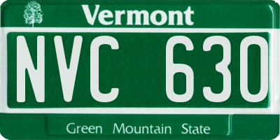 VT license plate NVC630