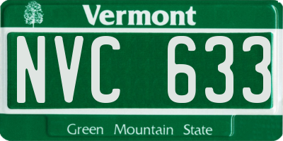 VT license plate NVC633