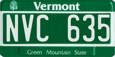 VT license plate NVC635