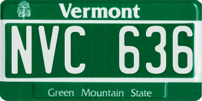 VT license plate NVC636