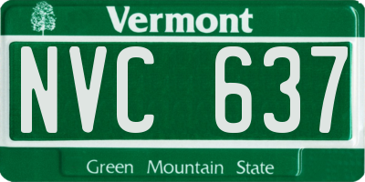VT license plate NVC637