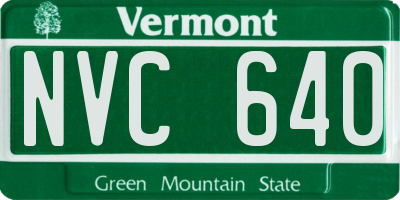 VT license plate NVC640