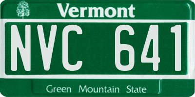 VT license plate NVC641