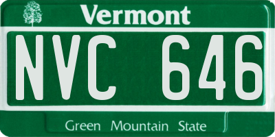 VT license plate NVC646