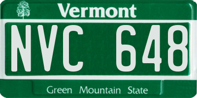 VT license plate NVC648